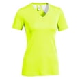 thumbnail image 1 of Expert Brand USA-Made Women's DriMax™ Athletic V Neck T-Shirt, Safety Yellow/White, S, 1 of 3
