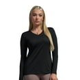 thumbnail image 1 of Expert Brand USA-Made Women's DriMax™ V Neck Athletic Long Sleeve, Black, 3XL, 1 of 6
