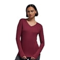 thumbnail image 1 of Expert Brand USA-Made Women's DriMax™ V Neck Athletic Long Sleeve, Cardinal, L, 1 of 6