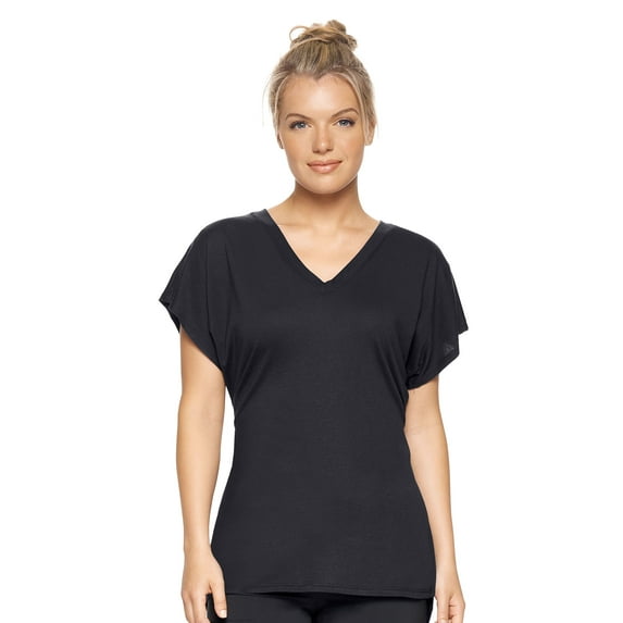 Expert Brand USA-Made Women's MoCA Cotton Blend Cinch Back Tie Tunic, Black, Small