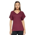 thumbnail image 1 of Expert Brand USA-Made Women's MoCA Cotton Blend Cinch Back Tie Tunic, Maroon, 2XL, 1 of 8