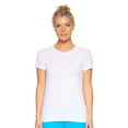 thumbnail image 1 of Expert Brand USA-Made Women's MoCA Cotton Blend Crewneck T-Shirt, White, XL, 1 of 5