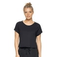 thumbnail image 1 of Expert Brand USA-Made Women's MoCA Cotton Blend Cropped T-Shirt, Black, Large, 1 of 6