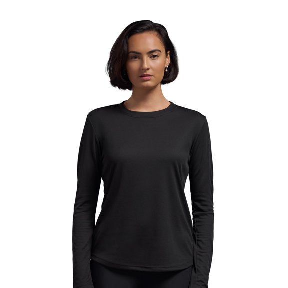 Expert Brand USA-Made Women's Oxymesh™ Athletic Long Sleeve Shirt, Black, Large