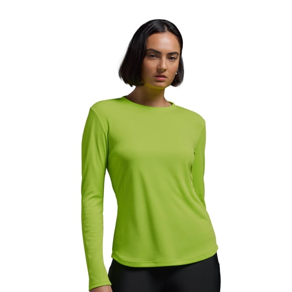 Expert Brand USA-Made Women's Oxymesh™ Athletic Long Sleeve Shirt, Key Lime Green, XL
