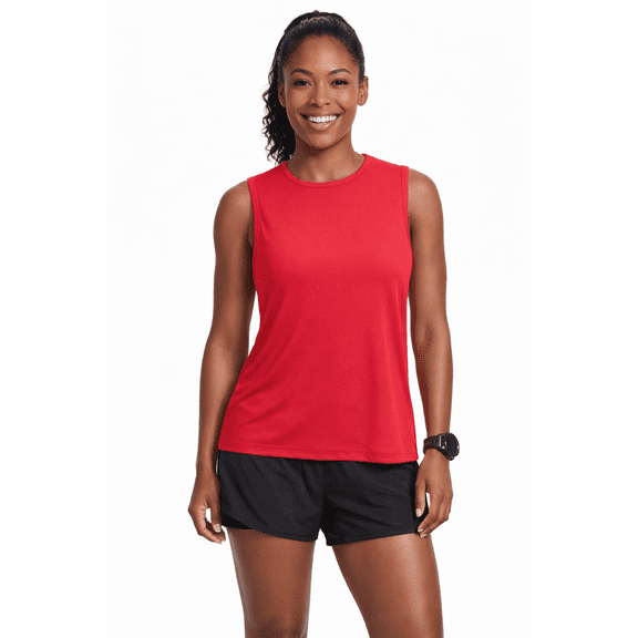 Expert Brand USA-Made Women's Oxymesh™ Athletic Sleeveless T-Shirt, Red, XL