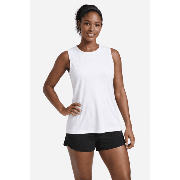 Expert Brand USA-Made Women's Oxymeshâ„¢ Athletic Sleeveless T-Shirt, White, Medium