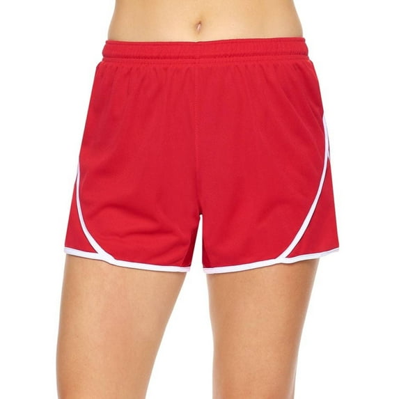 Expert Brand USA-Made Women's Oxymesh™ Fitness Athletic Shorts, Red, Small