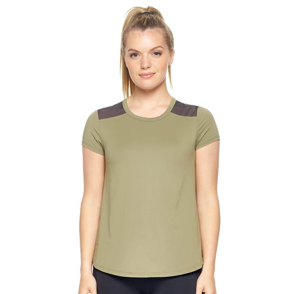 Expert Brand Women's Airstretch Lite Breeze Tee T-Shirt, Olive, Large