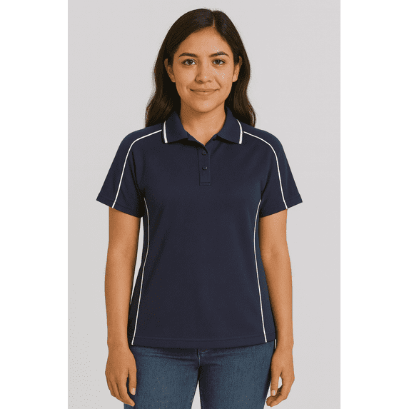 Expert Brand Women's Oxymesh™ Dry Fit Athletic Malibu Polo Shirt, Navy, Medium