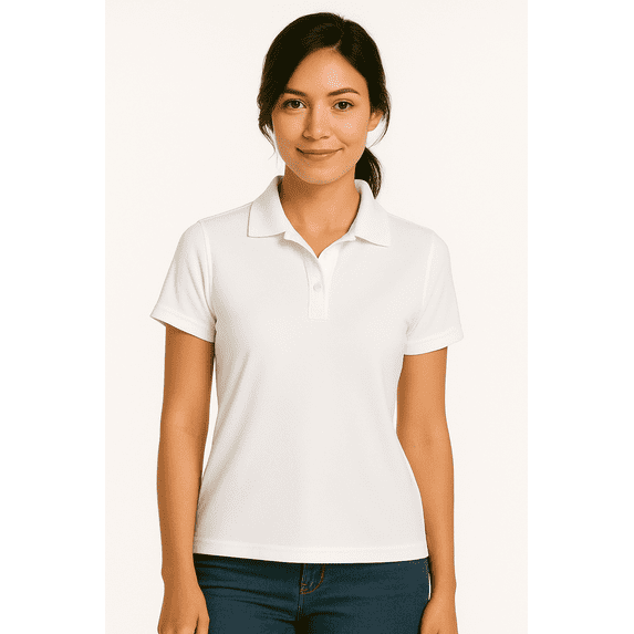 Expert Brand Women's Oxymesh™ Dry Fit Athletic Polo Shirt, White, XL