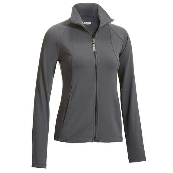Expert Brand Women's Zip Up Training Sports Jacket, Charcoal, Large