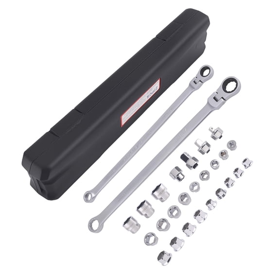 Expert Flex Head Ratchet Wrench Set 14mm 19mm Socket Kit Chrome Vanadium Steel