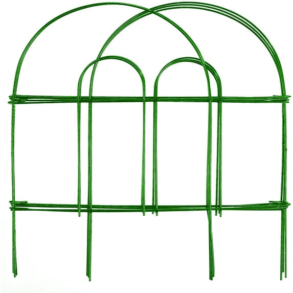 Expert Gardener 18in H x 8ft L Green Steel Folding Garden Fence