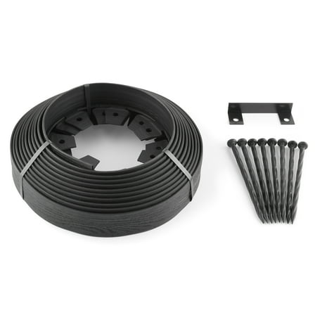 Expert Gardener 2-inch Tall Wall No-Dig Landscape Edging, 30-ft., Plastic, Black