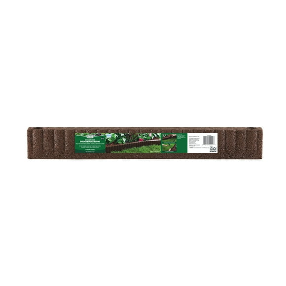 Expert Gardener 2' x 3" Brown Recycled Rubber Garden Border Landscape Edging