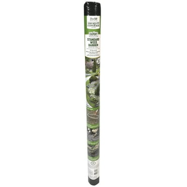 Expert Gardener 3' x 50' Black Weed Barrier Fabric with UV Protection, 3 feet Wide and 50 feet Long