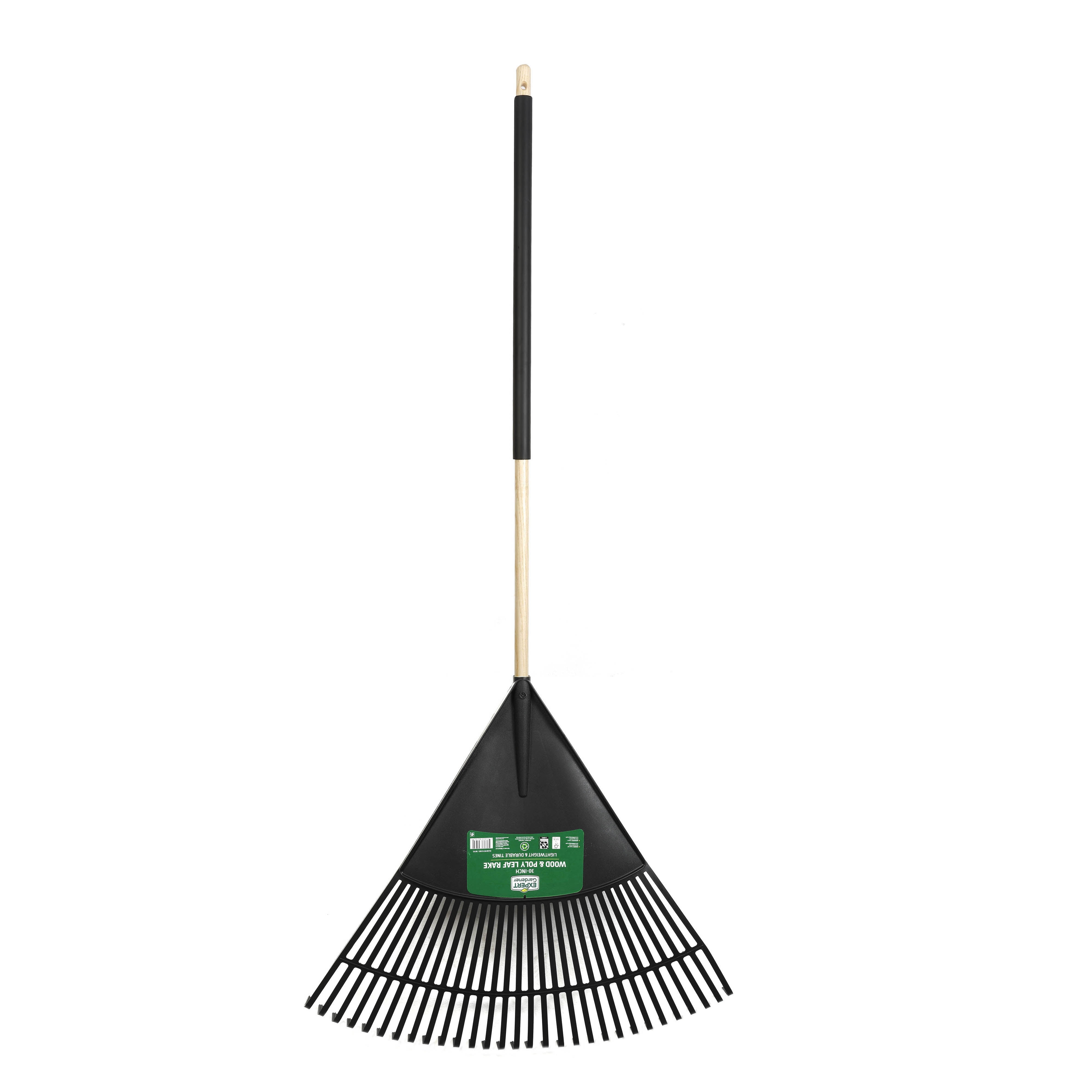 Expert Gardener 30-inch Wood and Poly Leaf Rake - Walmart.com