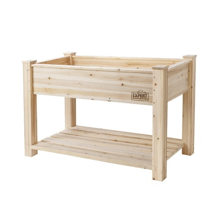 Expert Gardener Natural Wood Raised Garden Bed 4ft L x 2ft W x 31 in H for Outdoor Use