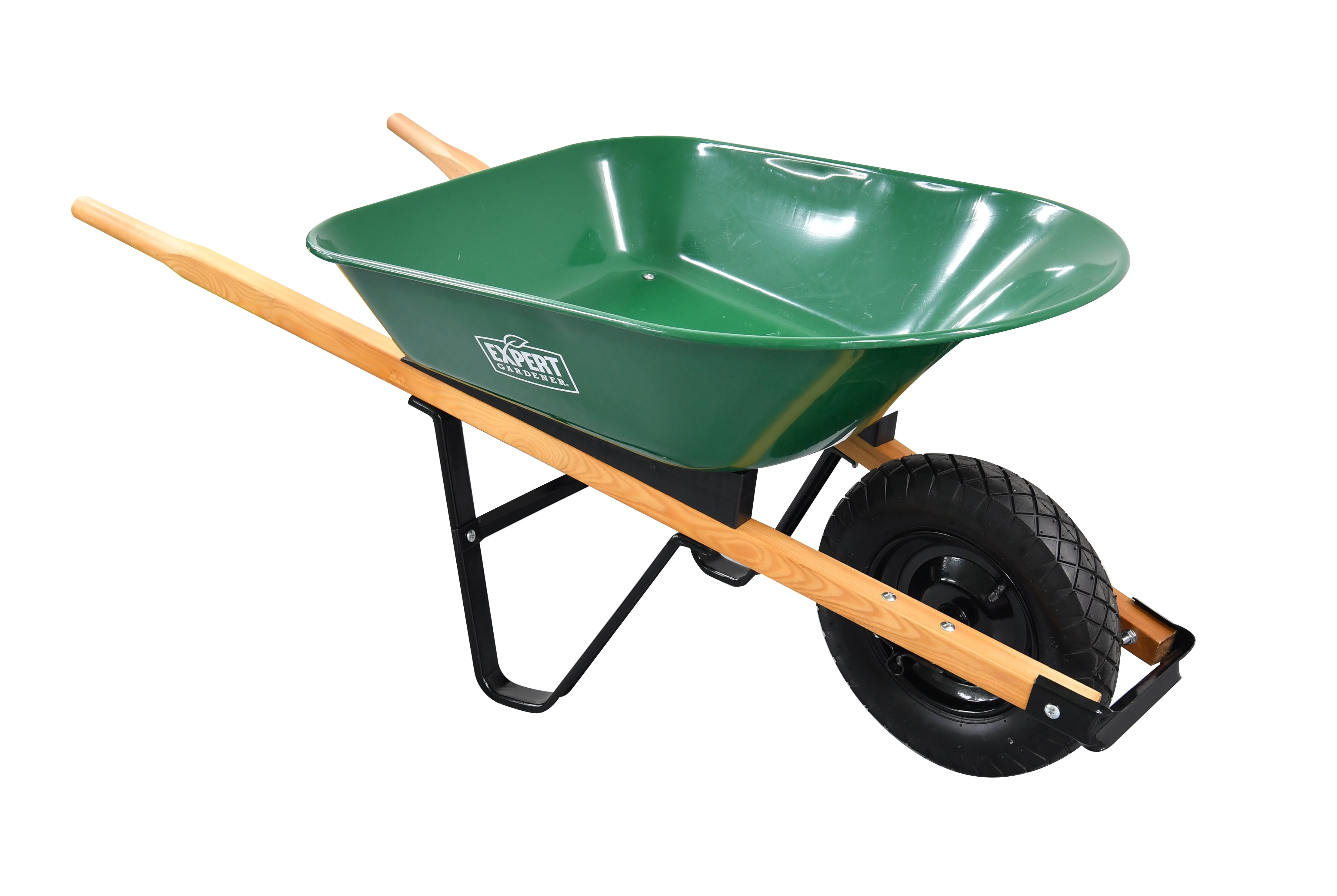 Expert Gardener 4 Cu. ft. Wheelbarrow Steel Tray, Green Residential Use