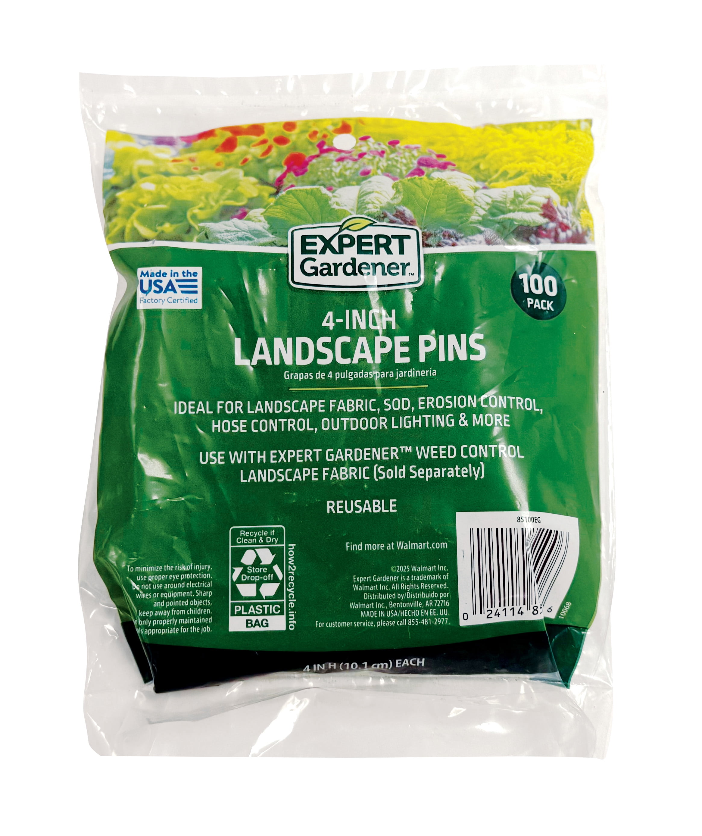 Expert Gardener 4” Weed Barrier Fabric Landscape Pins 100 pack