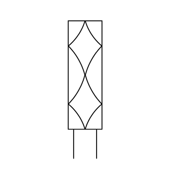 Expert Gardener 48in H x 12in W Black Steel Diamond Garden Trellis with spiked Feet