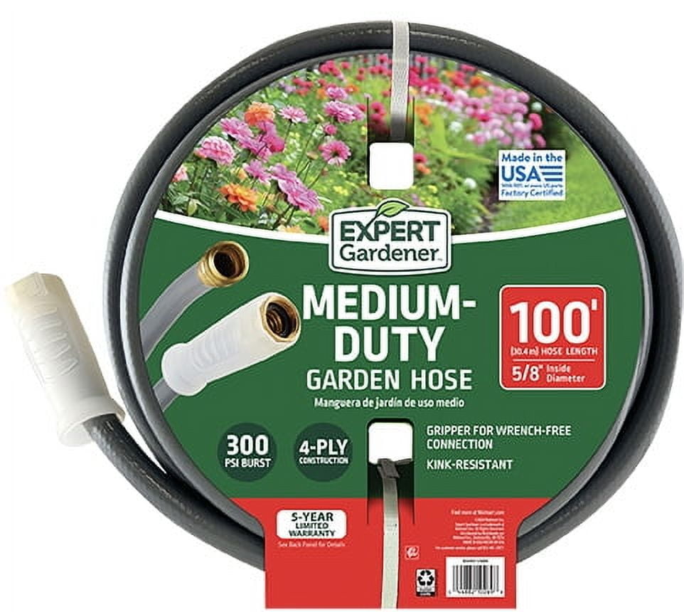 Expert Gardener 100FT Medium Duty Garden Hose - Walmart.com