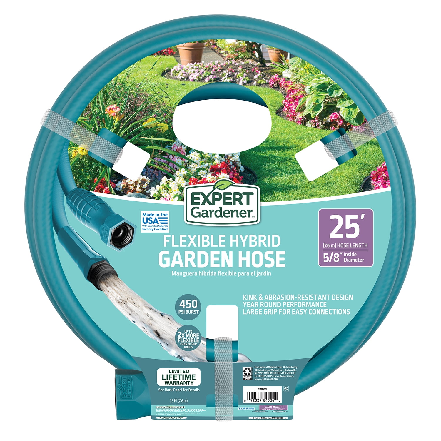 Expert Gardener 5/8" x 25 ft Heavy Duty Hybrid Polymer Garden Hose