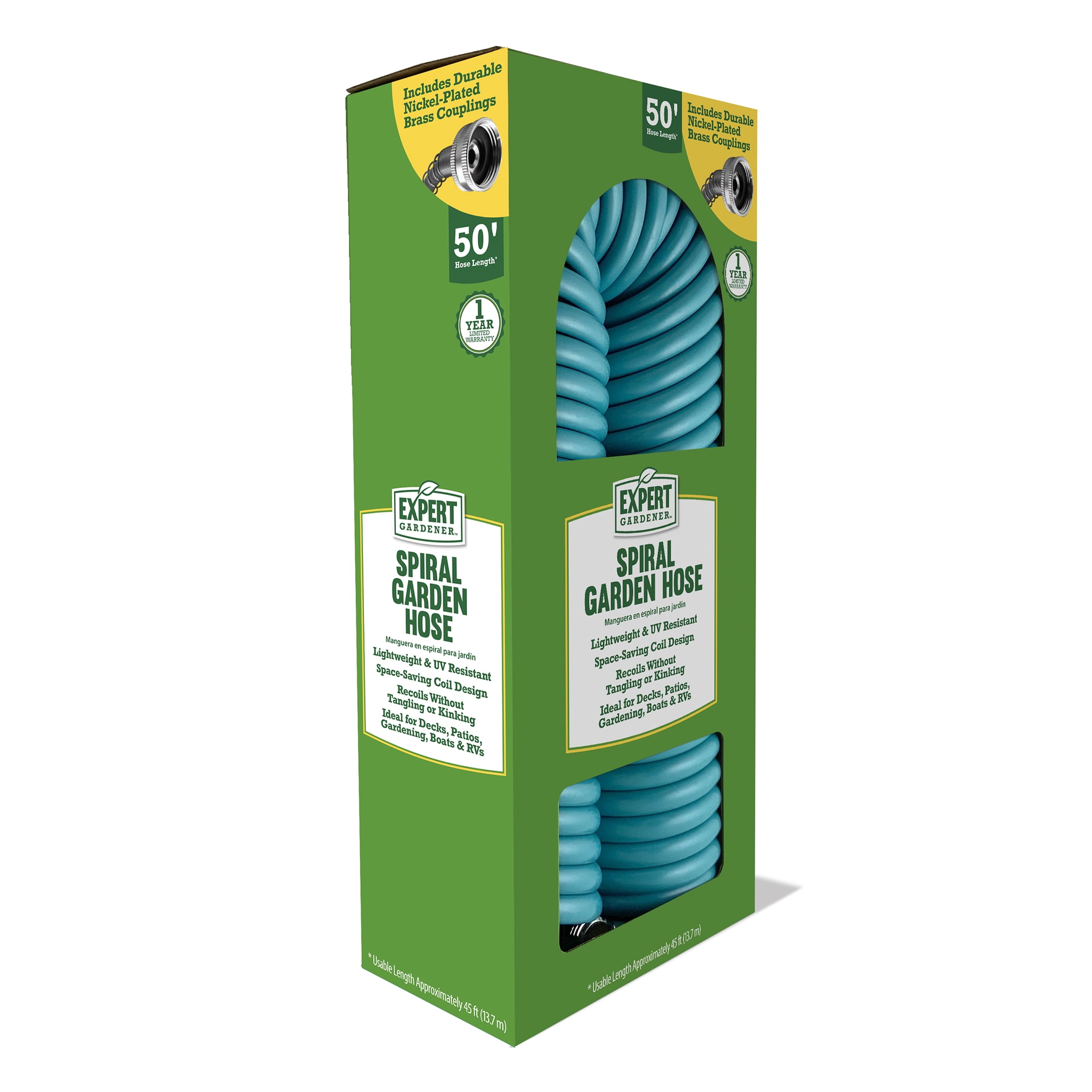 Expert Gardener 50ft Spiral Hose Turquoise - Walmart.com