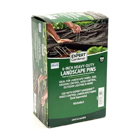 Expert Gardener 6” Pro Weed Barrier Fabric Landscape Pins, 100 pack