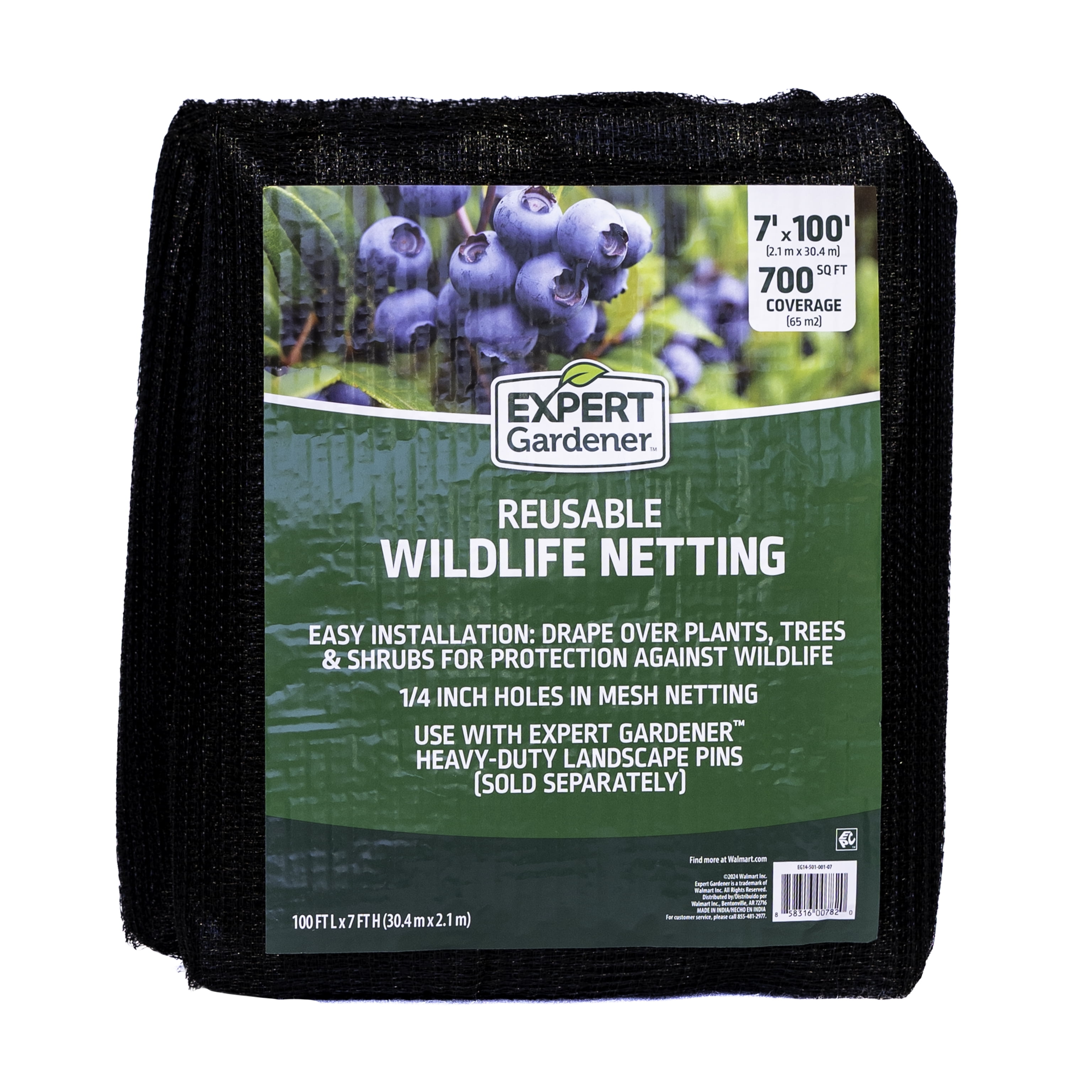 Expert Gardener 7' x 100' Black Wildlife Netting - Walmart.com