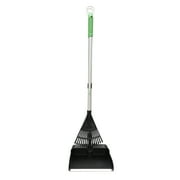 Expert Gardener 2-Piece Fiberglass Handle 15-Tine Poly Rake and Folding Pan Set, Gray
