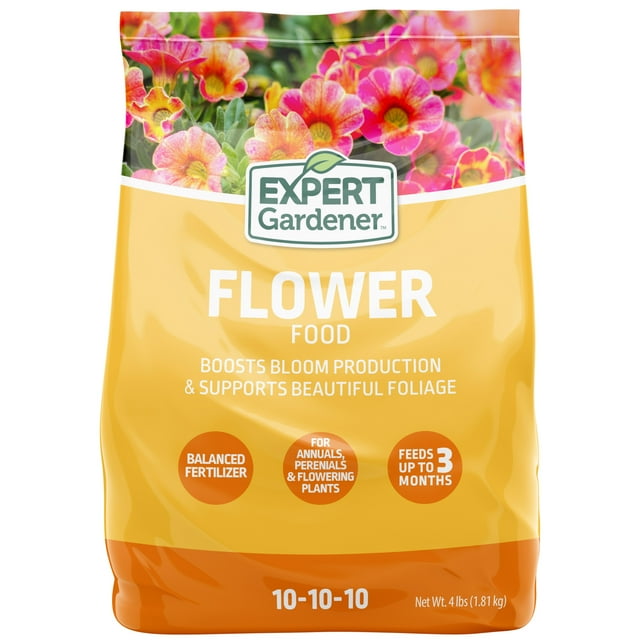 Expert Gardener Flower Plant Food Fertilizer 10-10-10, 4 lb. - Walmart ...