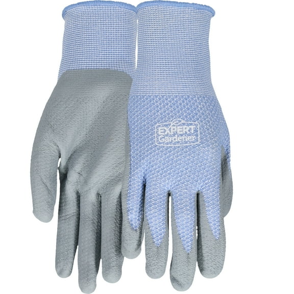 Expert Gardener Foam Nitrile Cooling Knit Wrist Glove, Blue, Medium