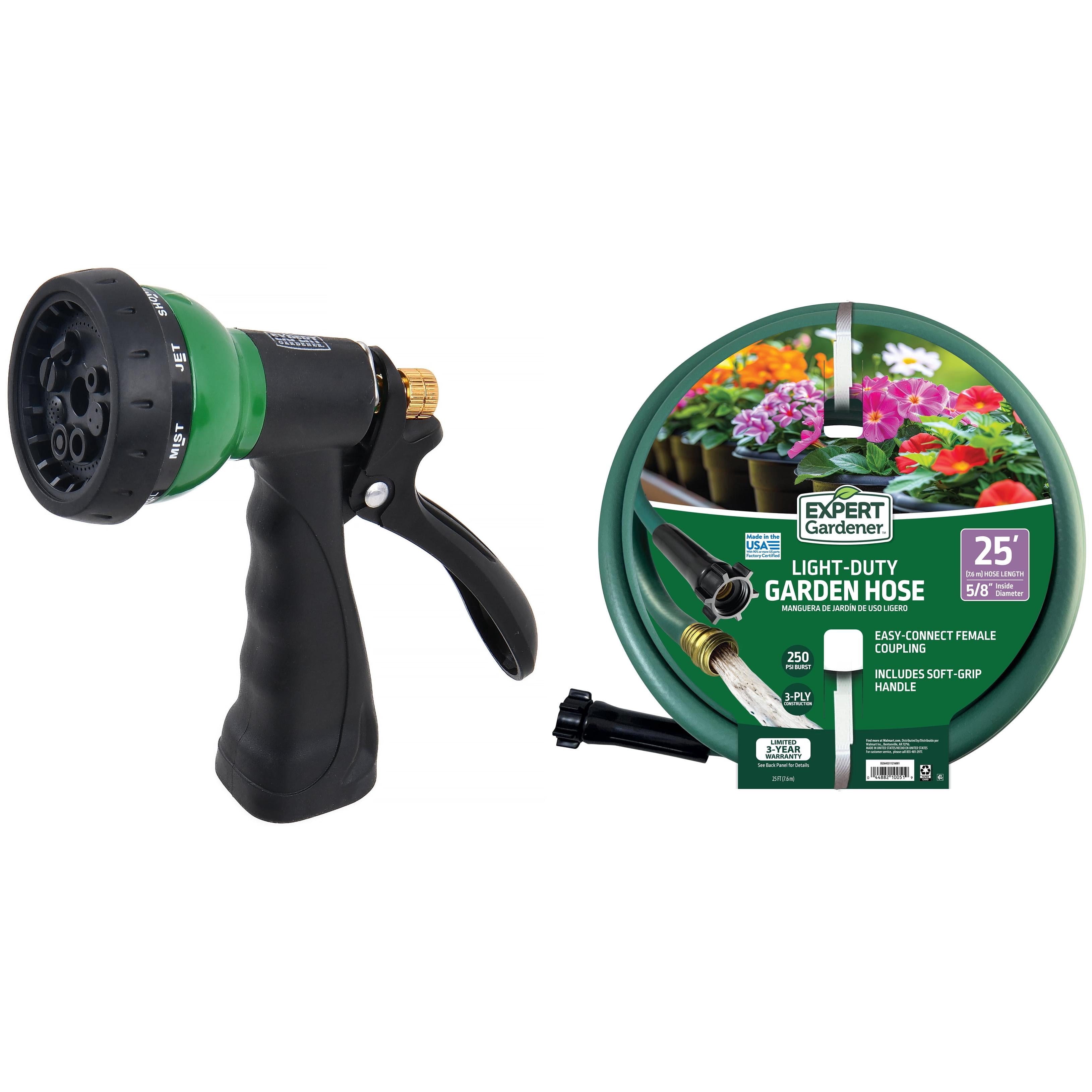 Expert Gardener Garden Hose and 8-Pattern Nozzle Watering Bundle