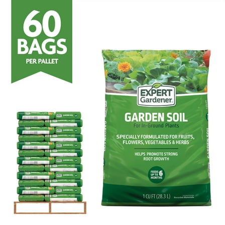 Expert Gardener Garden Soil for In-Ground Plants Bulk Soil Pallet, 60 cu. ft.