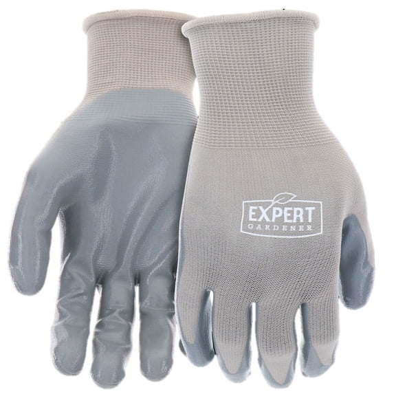 Expert Gardener Gray Nitrile Sustainable Gloves Large