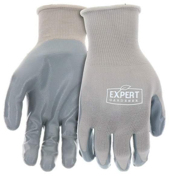 Expert Gardener Gray Nitrile Sustainable Gloves Large