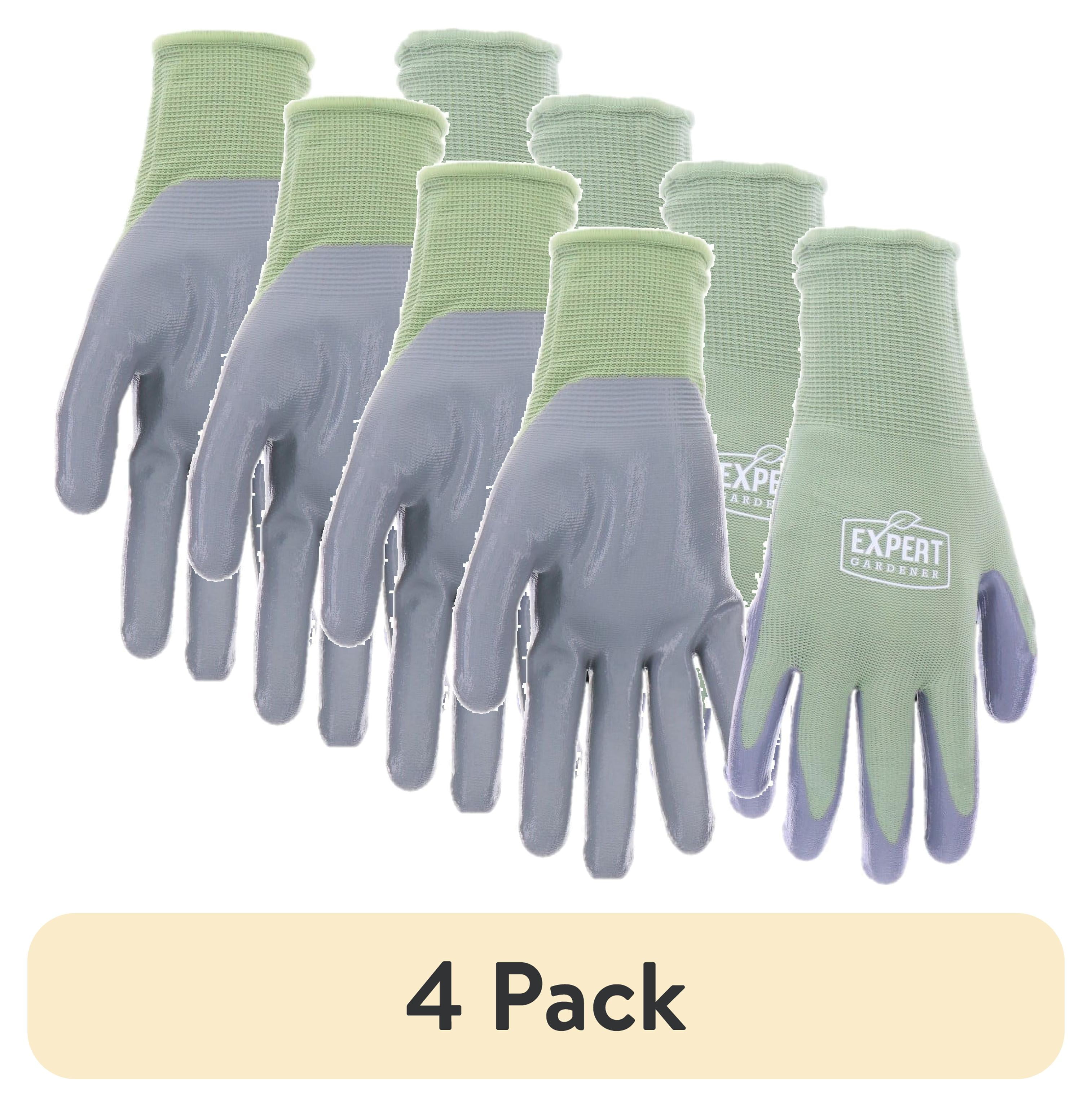 (4 pack) Expert Gardener Green Nitrile Sustainable Gloves Small