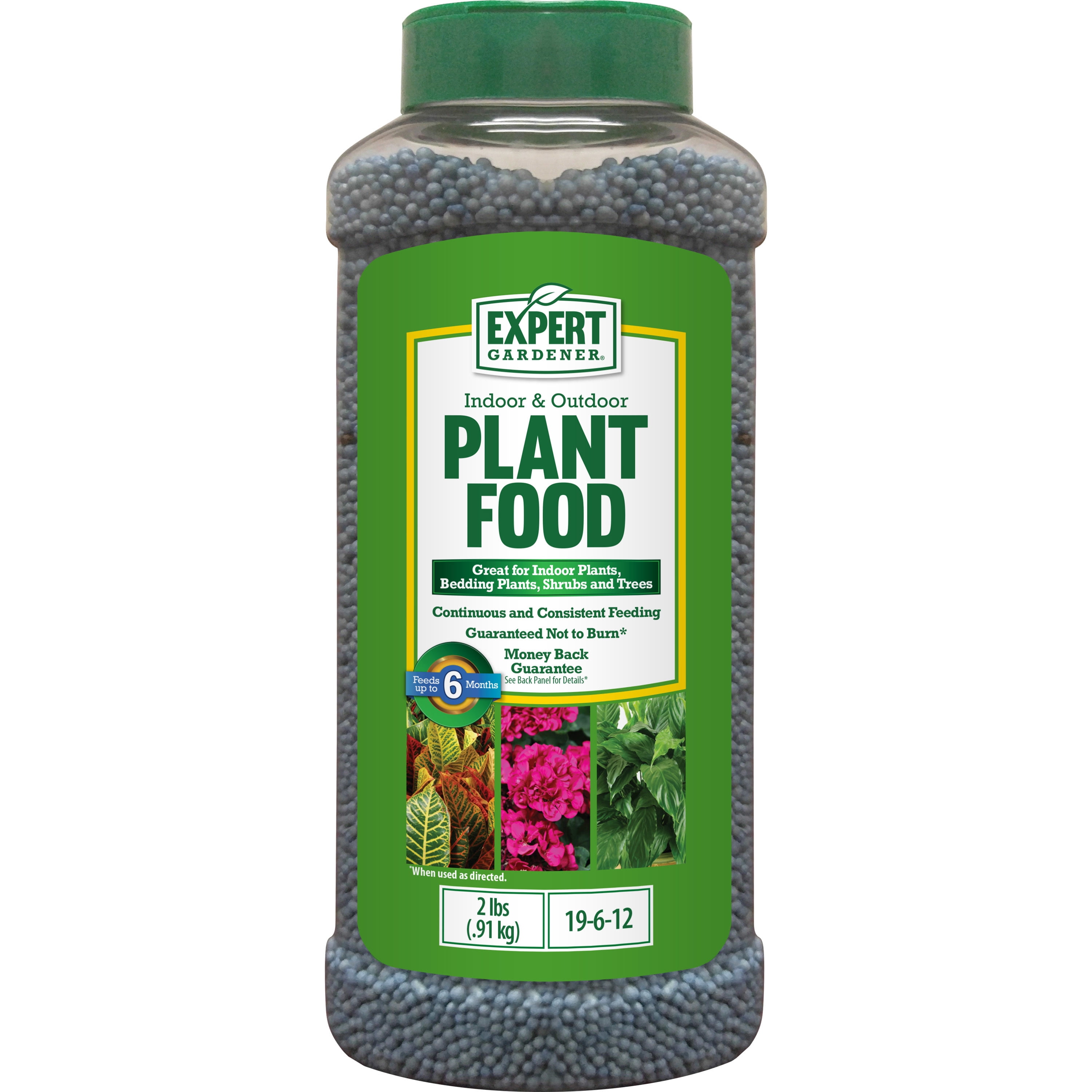Expert Gardener Indoor & Outdoor Plant Food 19-6-12 Fertilizer, Feeds up to  6 Months; 2 lb.