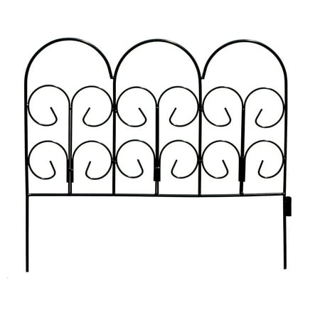 Expert Gardener Iris Black Powder Coated Steel Garden Border 16 inches H x 18 inches W