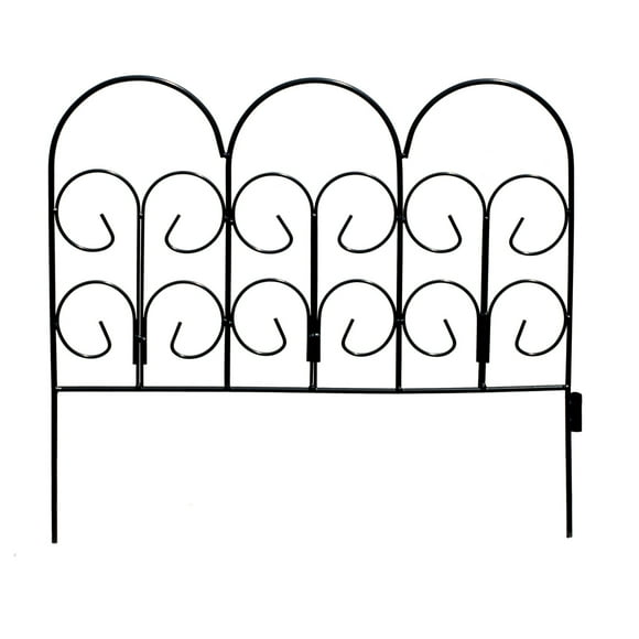 Expert Gardener Iris Black Powder Coated Steel Garden Border 16 inches H x 18 inches W