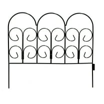 Expert Gardener Iris Black Powder Coated Steel Garden Border 16 inches H x 18 inches W