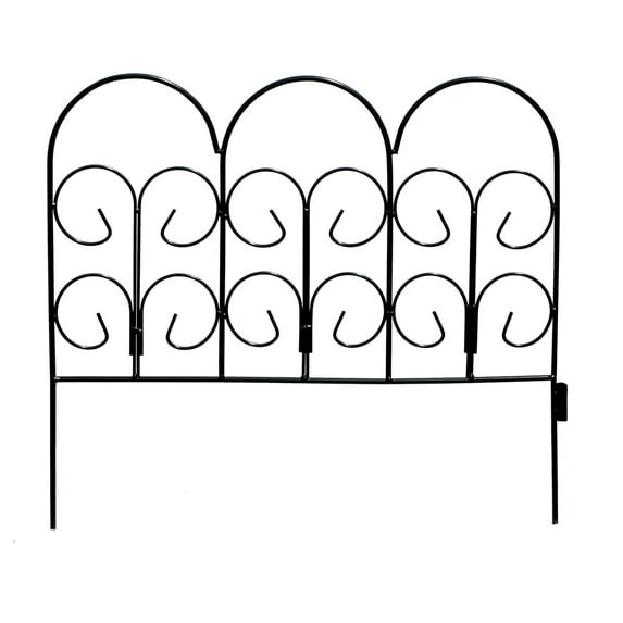 Expert Gardener Iris Black Powder Coated Steel Garden Border 16 inches H x 18 inches W