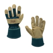 Expert Gardener Kids Leather Palm Gardening Gloves, Green