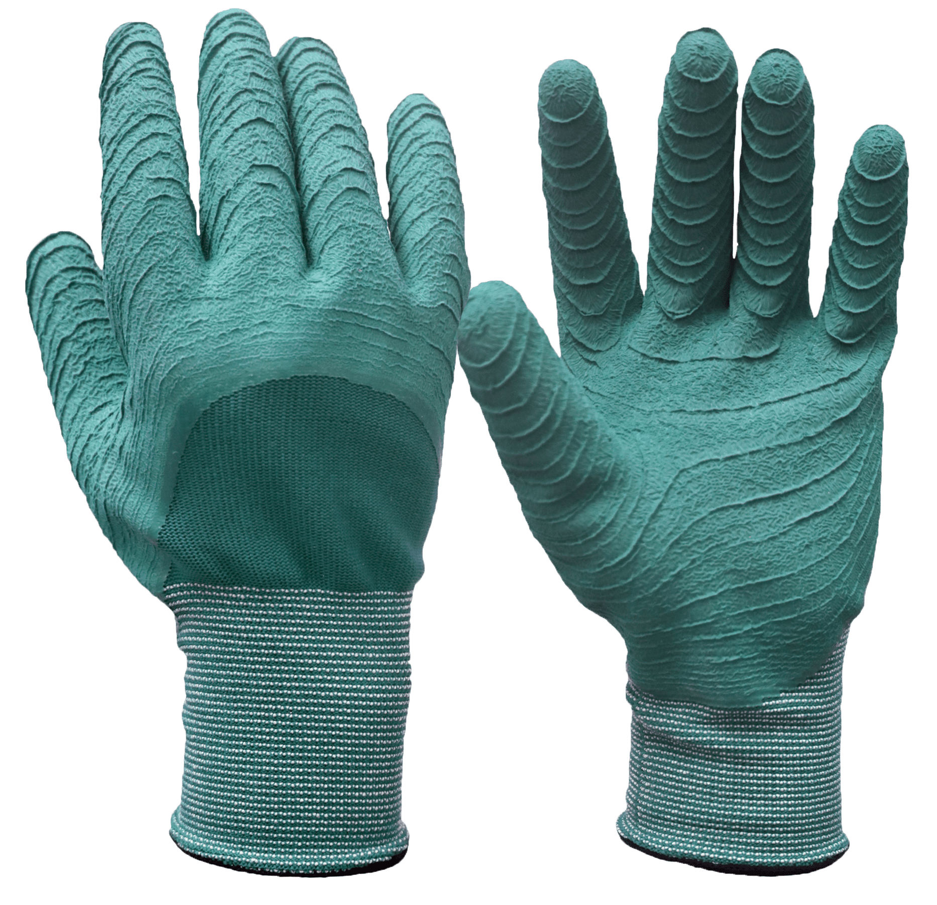 Expert Gardener Latex Ripple Grip Gloves, Size Medium, Grassy Green Color