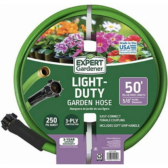 Expert Gardener 5/8-Inch x 50-Foot Light Duty Garden Hose
