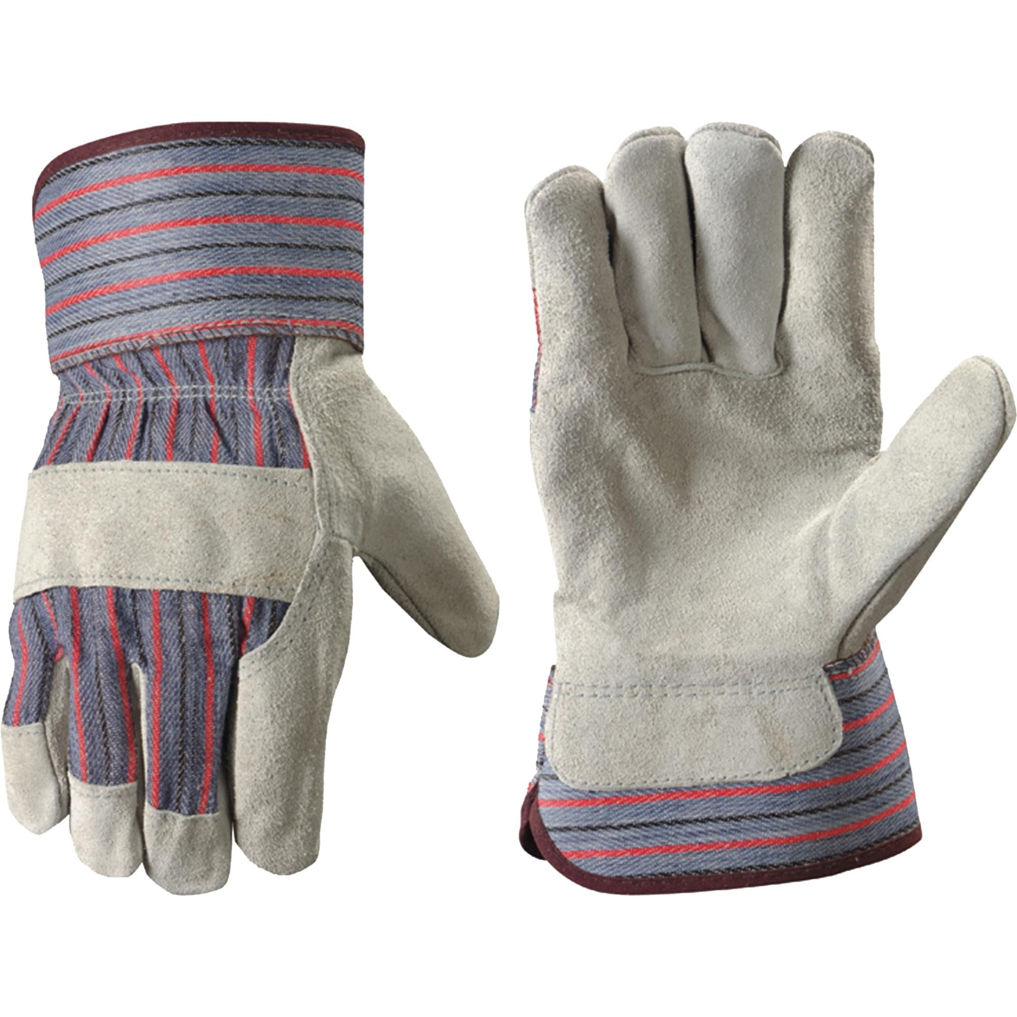 Expert Gardener Mens Palm Leather Gardening Gloves, Size L