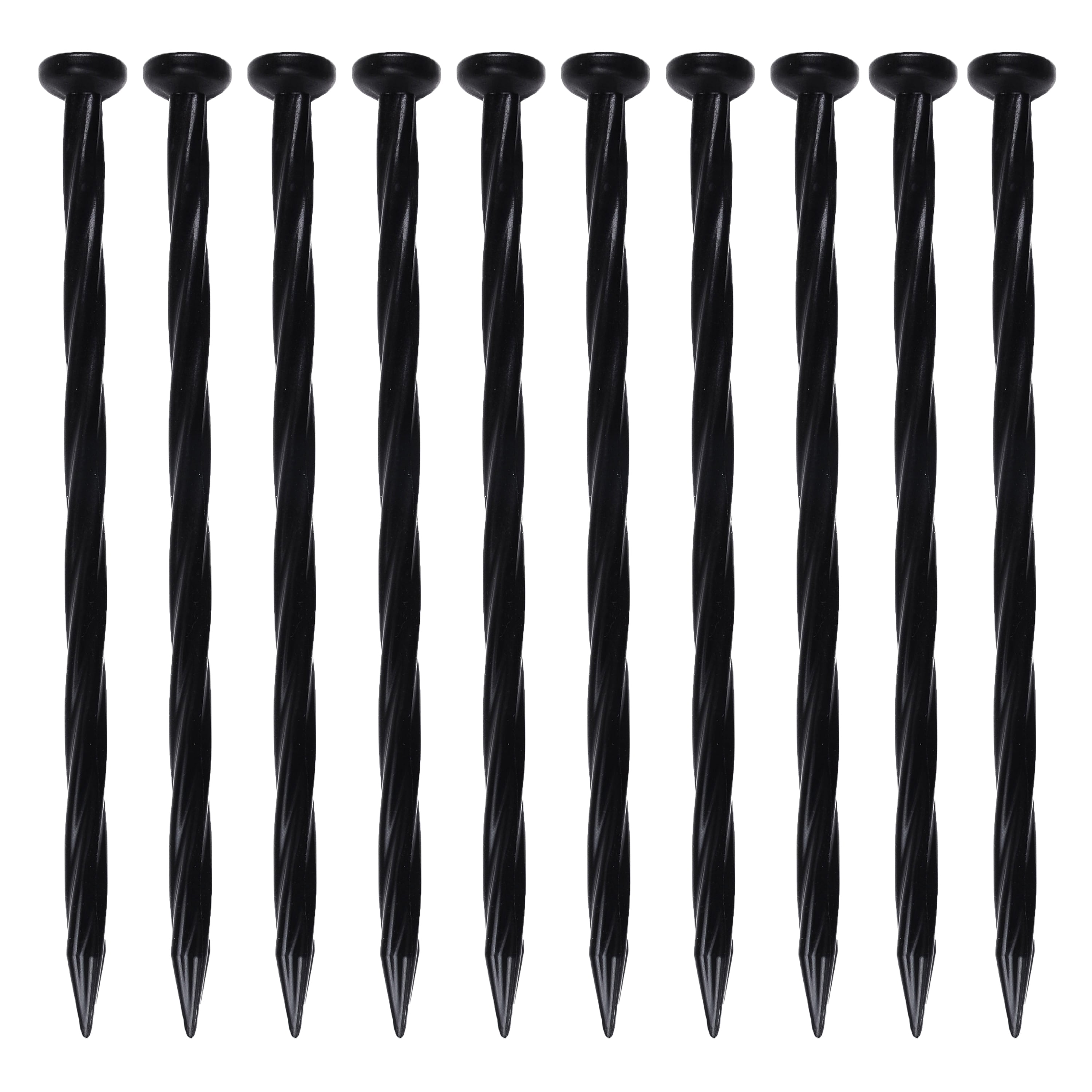 Expert Gardener No-Dig Nylon Anchor Spike 10-Ct. Pack, Plastic Garden Stake, Black