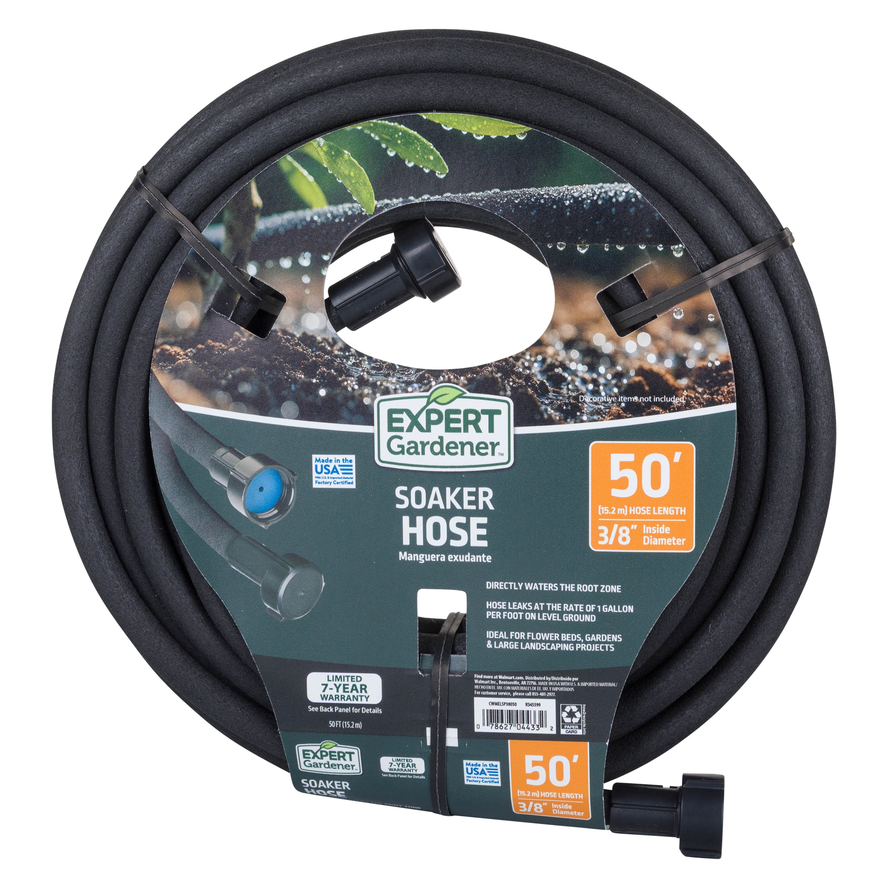 Expert Gardener Soaker Hose, 3/8 in x 50 ft